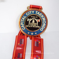 Manufacturer Design Custom Logo Zinc Alloy 3D Run Race Marathon Finisher Sports Medals With Ribbon Lanyard